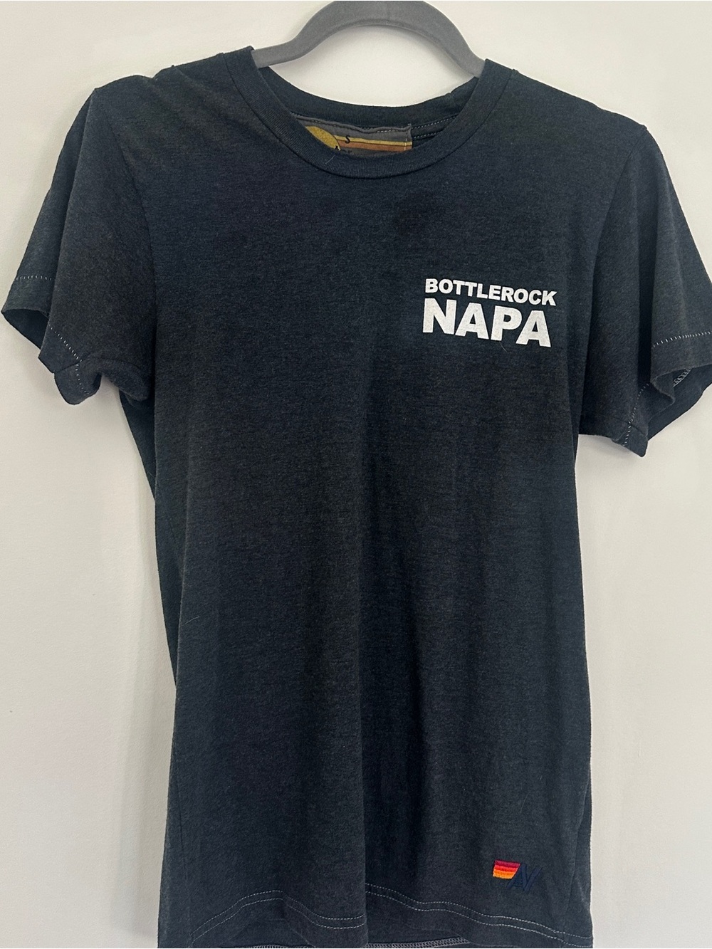 Aviator Nation Napa Heathered Charcoal  Bottlerock Napa Logo T-Shirt Merch S